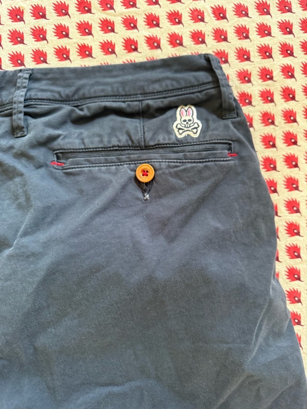 Psycho Bunny Navy Chino Shorts with Contrast Button - Picture 5 of 7